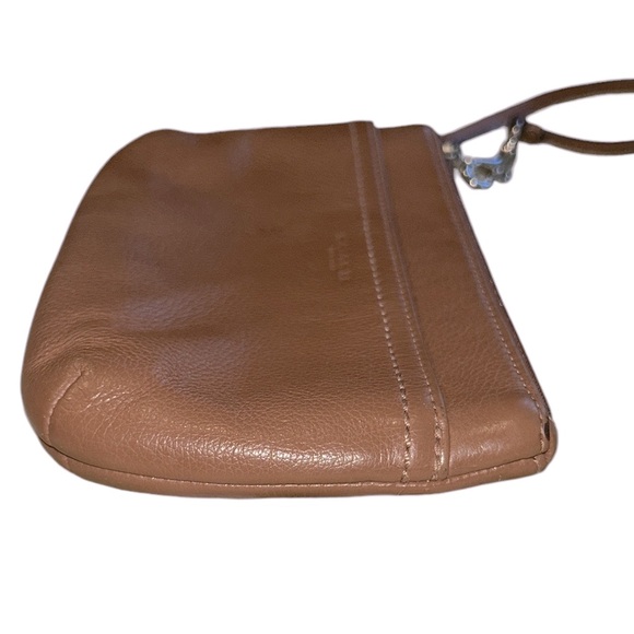 COACH Park Saddle Brown Leather Wristlet Clutch - Picture 6 of 16